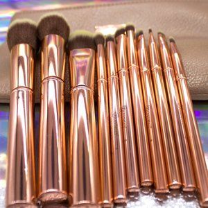 BH Cosmetics Metal Rose Brush Set with Bag